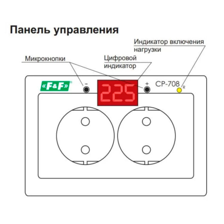 Реле контроля напряжения F&F CP-708, 100-300В, однофазное
