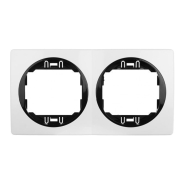 Рамка двухместная горизонтальная Aling-Conel EON, E6701.0E, белый-чёрный