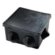 Коробка розподільна зовнішня КОВА-ЕЛЕКТРО Р7, без клем 90х90х50мм, чорна, ФР-00001837