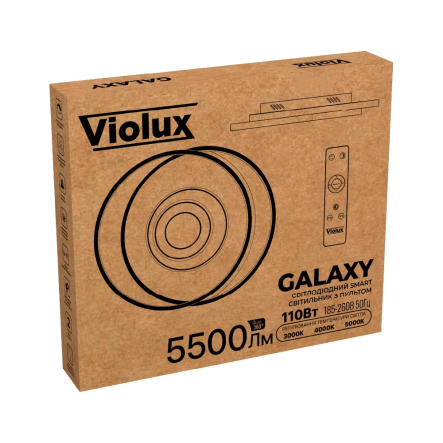 Светильник VIOLUX Smart GALAXY 110W, 3000K-5000K, 5500Lm, пульт, 500мм, белый, 220825