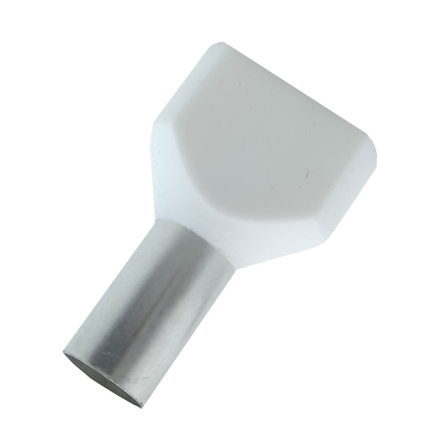 Наконечник втулковий з ізоляцією для 2-х дротів TechnoSystems ТЕ16-14, білий, (100 шт) TNSy5500136 - 1