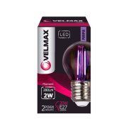 Лампа LED Filament VELMAX, 2 Вт, E27, 220 В, G45 фиолетовая