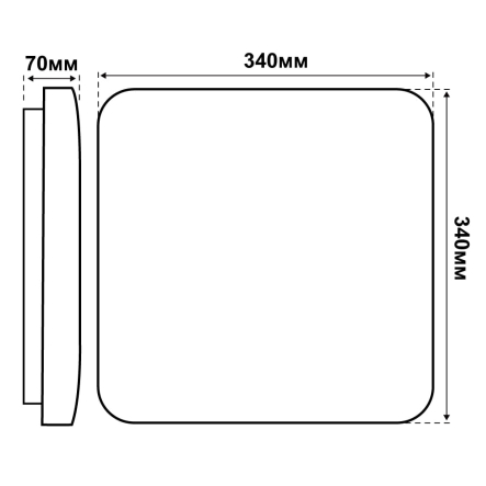 Светильник VIOLUX Smart SKY, 30W, 3000-4500-6000К, 2400Lm, 340 мм, квадрат, белый, 210123