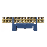 Нульова шина із ізолятором на Din-рейку АСКО-УКРЕМ ВС-512, 6х9 12 отворів, A0150120035