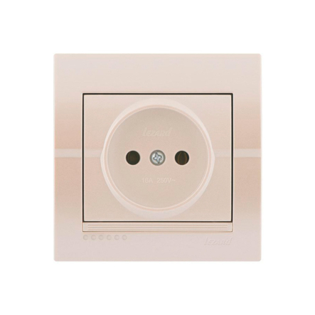 Розетка Lezard DERIY без заземлення, перлинно-білий металік, 702-3030-121В - 1