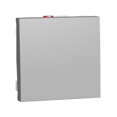 Выключатель 1кл. 2 модуля 10AX 250V Schneider Electric UNIСA New, алюминий, NU320130 - 1