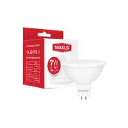 Лампа LED MAXUS 1-LED-723, 7 Вт, 3000K, GU5.3, 220 В, MR16