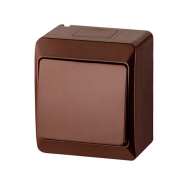 Выключатель 1-клавишный, коричневый, IP44, Elektro-Plast Hermes, 0331-06