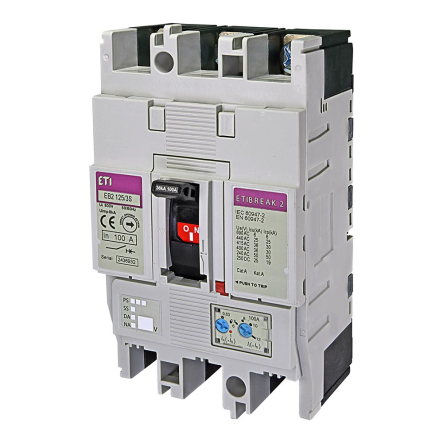 Автоматический выключатель ETIBREAK EB2 125/3S 100A 3p, 16kA (0.63-1)In/(6-12)In), 4671045 - 1