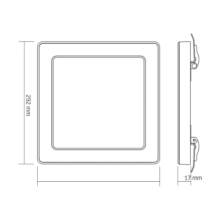 Светильник LED накладной VIDEX DL6S, 24W, 3000-6500K, квадрат 292х292х17мм, белый, VL-DL6S-24CW