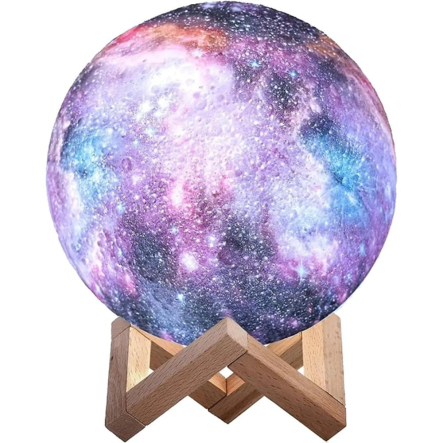 Нічник LED настільний Berger Galaxy 12см 3D RGB з пультом д/в та акумулятором - 1