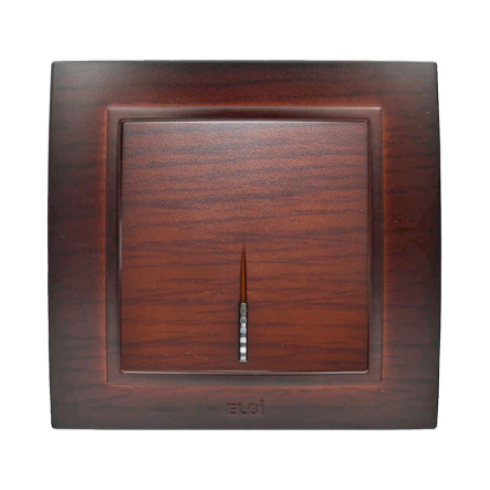 Выключатель EL-BI ZENA, 1 кл., с подсветкой, орех, 500-012900-201 - 1