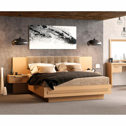 Кровать Мебус Прайм Студио 160 2Ш 2700х2150х1040 мм, дуб, ваниль/пастель, Owens 72