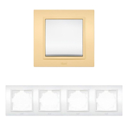 Рамка EL-BI Zena четверная, светло-желтая, 500-011610-228