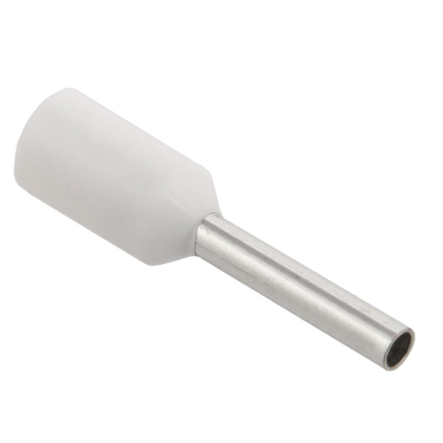 Наконечник-гільза Е7508 0,75мм2, IEK, UGN10-C75-02-08, із ізольованим фланцем, білий - 1