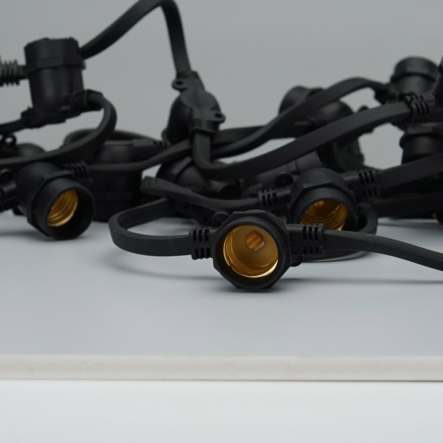 Гирлянда Белт-лайт FERON CL50-50, IP65, 230V, 100хЕ27, шаг 50см, 50 м + 1,5 м шнур, черный, 6492