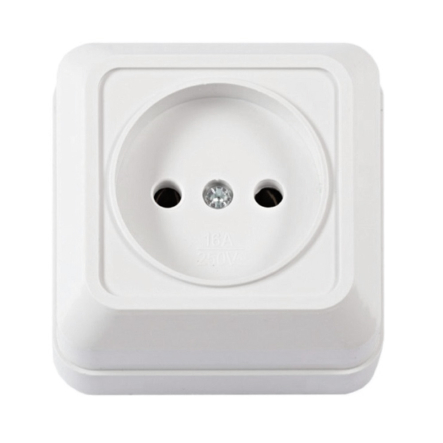 Розетка зовнішня установка 1-я б/з, біла, IP20, TNSy Leon, TNSy5000060 - 1