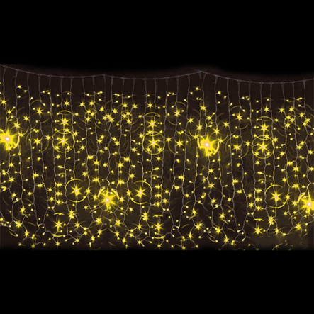 Гирлянда внутренняя DELUX, CURTAIN, 2x1,5м, 456LED, желтая/прозрачная, IP20 - 1