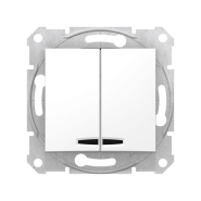 Выключатель двухклавишный, с подсветкой, Schneider Electric Sedna, белый, SDN0300321