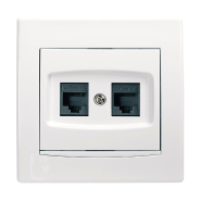 Розетка компьютерная двойная Schneider Electric Anya, белая, AYA4400121