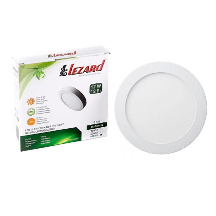 Светильник LED накладной LEZARD, 12W, 6400К, 1440Lm, круг, Ø 174мм, 464SRP-12 - 1