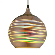 Подвес стекло 3D эффект HOROZ Electric LASER, Е27, хром, круглый, 021-004-0001-010