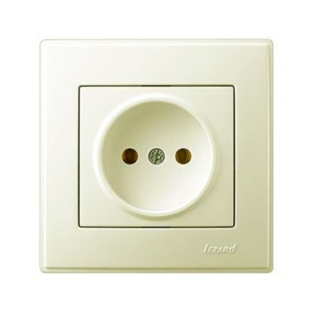 Розетка Lezard LESYA одноместная, без заземления, крем, 705-0303-121В - 1