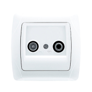 Розетка подвійна телевізійна (TV + SAT) VIKO CARMEN, 90561085, білий