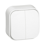 Вимикач 2-клавішний 10А Legrand QUTEO, 782402, білий