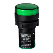 Сигнальна арматура АСКО-УКРЕМ AD22DS, LED, 24В, AC/DC, зелена, A0140030048