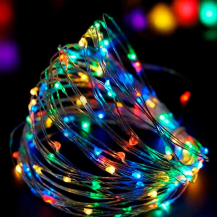 Гирлянда Роса, на батарейках + USB, 10 м, цветная, RV-106 M