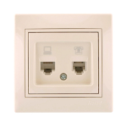 Розетка компьютерная +TF Lezard MIRA, крем, 701-0303-143