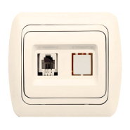 Розетка телефонная &quot;евро&quot; TUNA EL-BI крем (без вставки), 502-000300-221