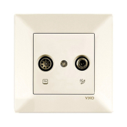 Розетка TV-супутник кінцева VIKO Meridian, 90970285, крем