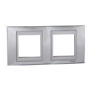 Рамка 2-местная хром блестящий/алюминий Schneider Electric Uniсa TOP, MGU66.004.010