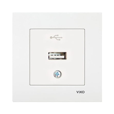 Розетка USB VIKO Meridian, 90970404-WH, белая - 1
