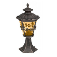 Светильник садово-парковый DELUX, Palace 1131Е/А4-S, 60W, E27, черный, янтарное стекло