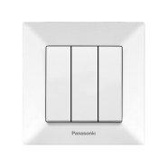 Выключатель трехклавишный Panasonic Arkedia Slim, белый, 00152WH