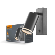 Світильник VIDEX під лампу GU10 VL-SPF05E-B настінний, з кнопкою, чорний, 27174