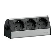 Горизонтальний блок розеток 3x220 EVOline, R-Dock, DESK, 930.00.403