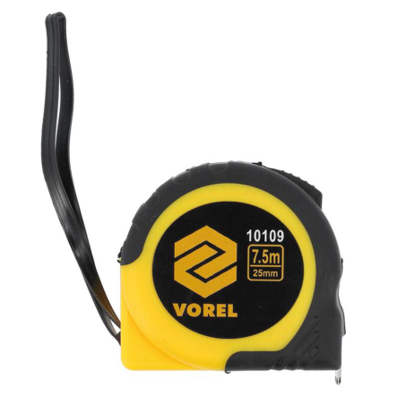 Рулетка с 3-мя фиксаторами 7.5м х 19мм VOREL, 10109