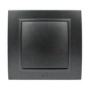 Выключатель EL-BI ZENA, 1 кл., черный, 500-011100-200