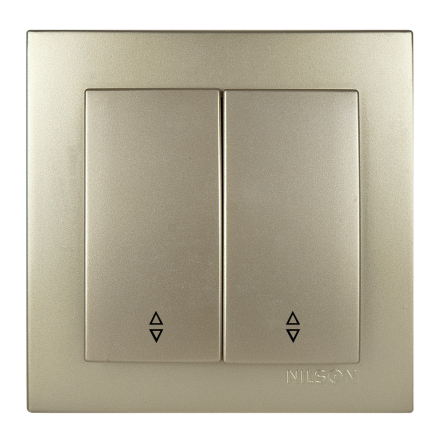 Вимикач двоклавішний прохідний золото NILSON Touran, 24151009 - 1