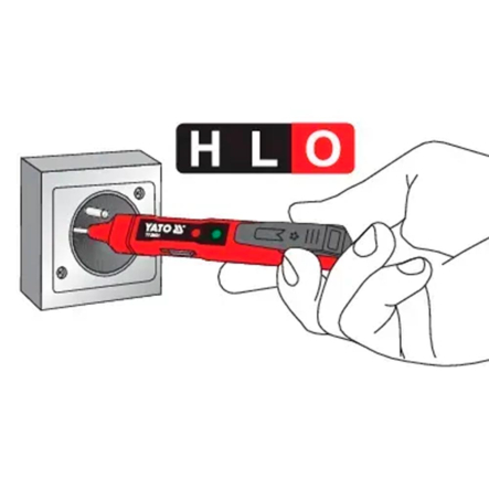 Индикатор напряжения звуковой комбинированный YATO YT-28631, 70-1000 В, 145 мм