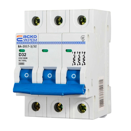 Автоматический выключатель АСКО-УКРЕМ ВА-2017/D 3р, 32А, A0010170104
