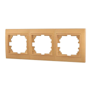 Рамка Lezard MIRA трехместная, горизонтальная, Клен, 701-4700-148