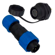 Комплект роз'ємів герметичних 16мм 3pin (штекер кабельний - монтажне гніздо) TCOM