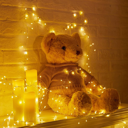 Гирлянда LED Роса Мишура от USB 50м, 1500LED+ пульт, Тёплый белый свет