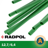 Трубка термоусадочная RADPOL, RCH1 12,7/6,4Х1-T зеленая