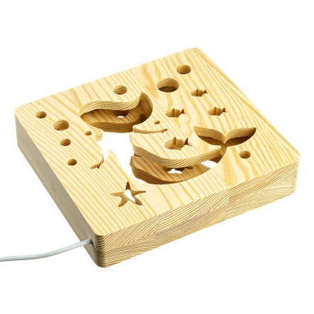 Ночник LED деревянный Русалочка (RGB/2)